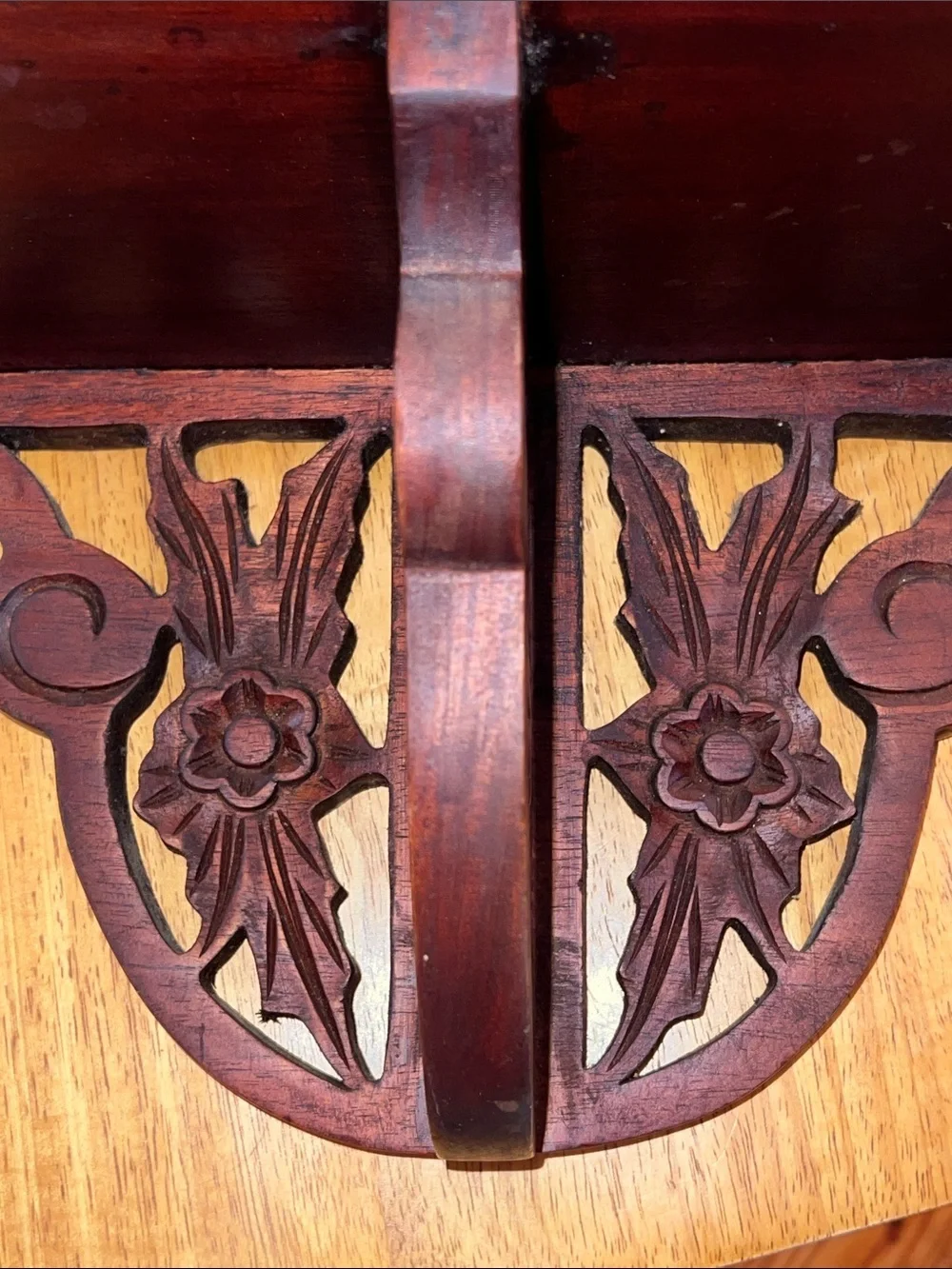 Antique Mahogany Demilune Wall Shelf